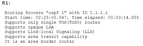 "show ip ospf" output on R1