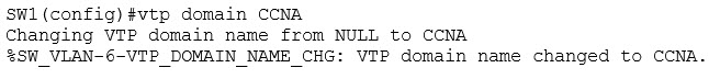 VTP domain set to CCNA