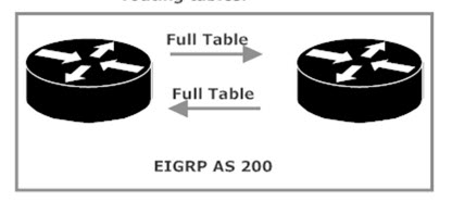 EIGRP Routing Table Exchange