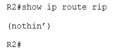show ip route rip on R2