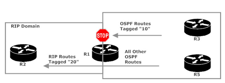 Routes With Tag 10 Will Not Be Redistributed Into RIP Domain