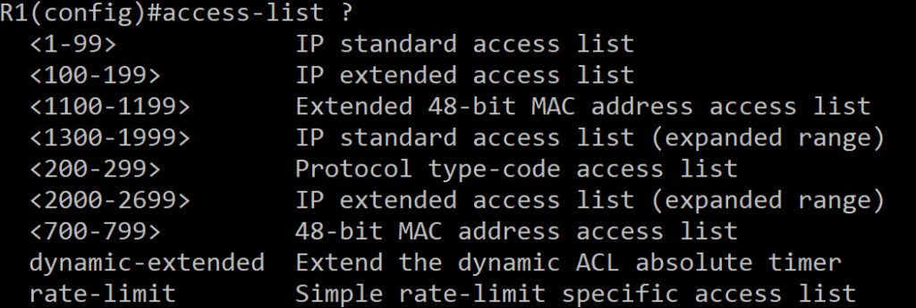 Cisco ACL Ranges